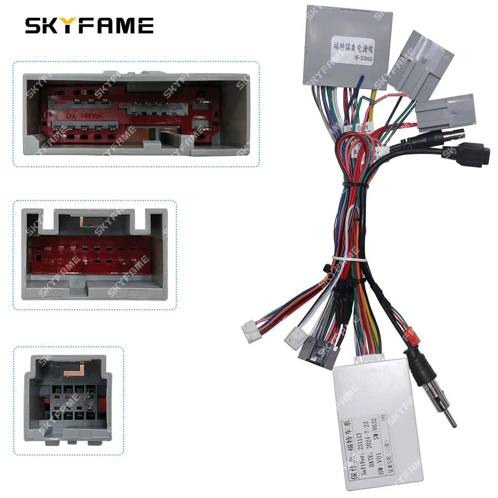 SKYFAME Car 16pin Wiring Harness Adapter Canbus Box Decoder Android Radio Power Cable For Ford F150 Raptor