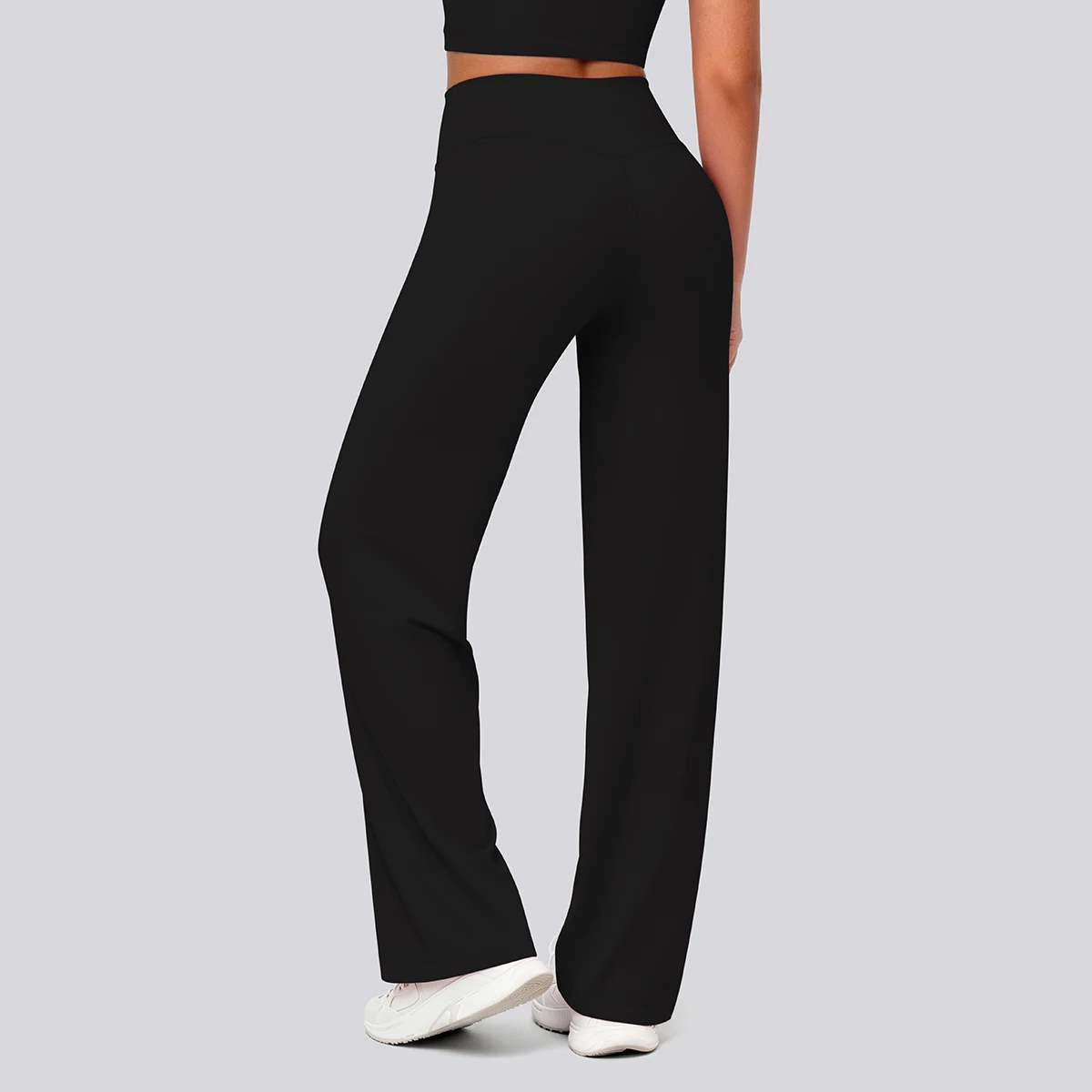 Rooftrellen Damen-Sporthose, Schlaghose, Hochgeschnittene, Lose Weite Hose, Einfarbig, Dünne Fitness-Sporthose für Frauen – Detail 13