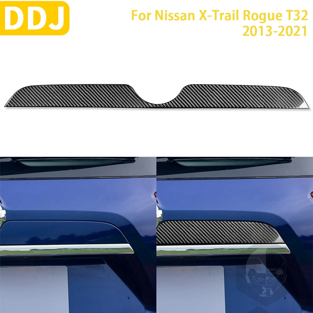 

For Nissan X-Trail Rogue T32 2013-2021 Accessories Carbon Fiber Interior Car Trunk Panel Trim Sticker Decoration