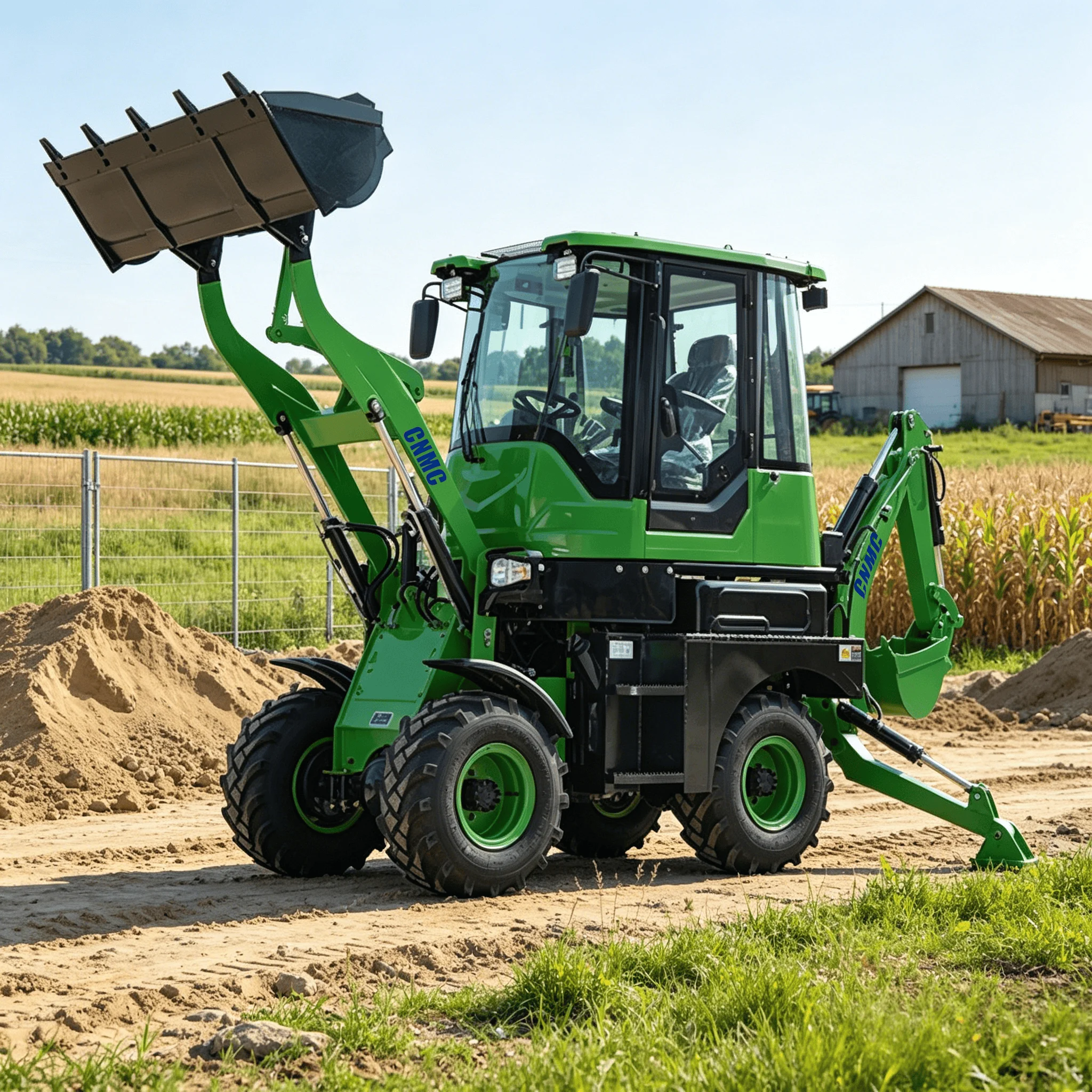 Backhoe Excavator Loader A-frame leg 4x4 Wheel Excavator Loader Digger Two-End Operation EPA CE Certified Garden Farm Use