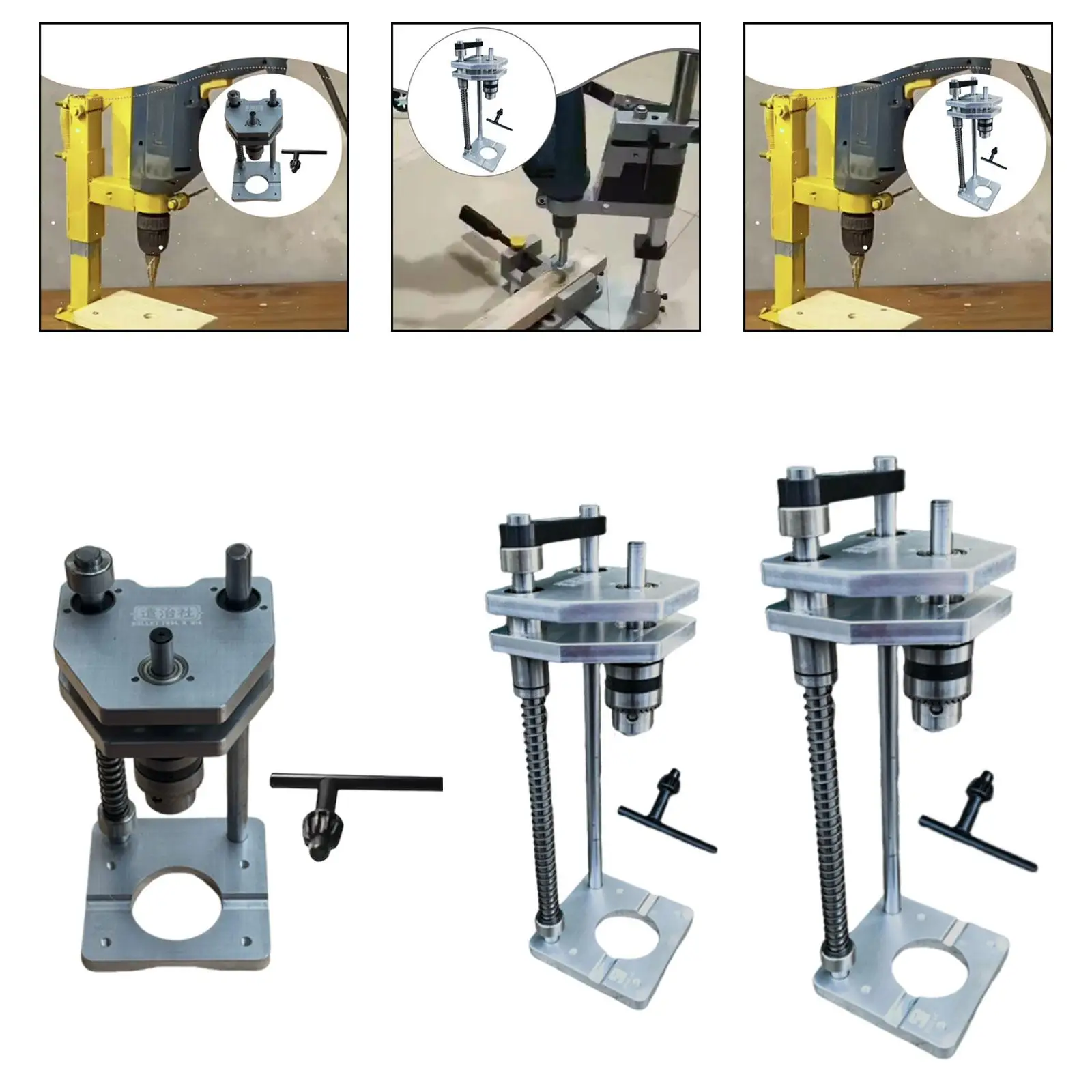 

Durable Steel Vertical Drill Guide Precision Drilling Aid Holder for Woodworking and Hole Positioning