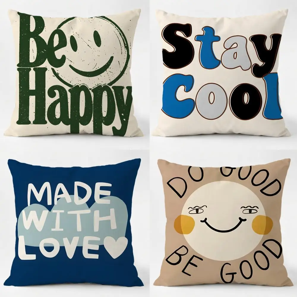 Modern Creative Art E-English Letters Cushion Cover Sofa Home Living Room Car Decor Washable Decorative Square Pillowcase