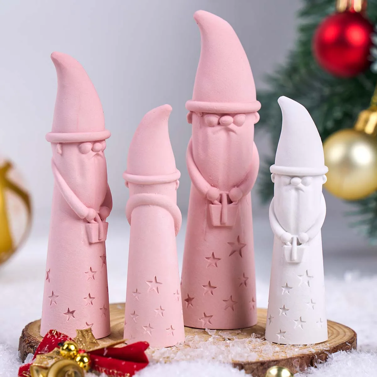Christmas Ornament Gnome Silicone Mold Faceless Santa Claus Figurine Mould DIY Candle Plaster Resin Craft Making Home Xmas Decor