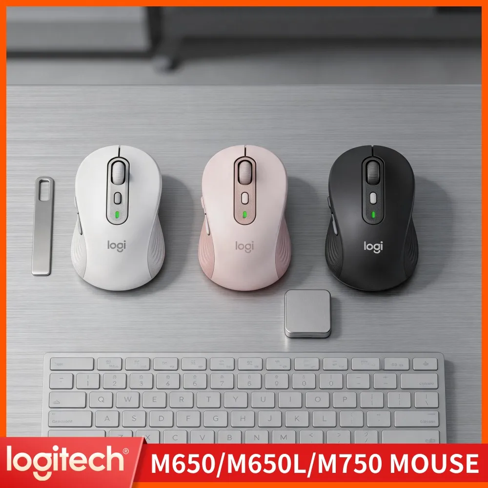 Logitech M650 Signature Ergonomic Mouse Wireless Adjustable DPI Range Quiet Click Build Multi OS Compatibility For Notebook PC