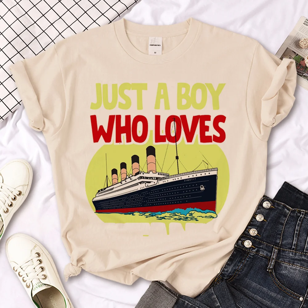 Titanic t shirt women designer streetwear graphic Tee female 2000s clothes