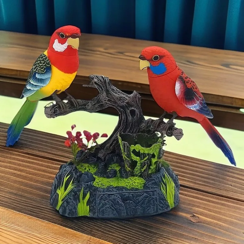 歌うさえずる鳥のおもちゃ 人工玩具 リアルな動物 電動 屋外装飾 シミュレーション鳥 音を出す 鳥の鳴き声 樹木