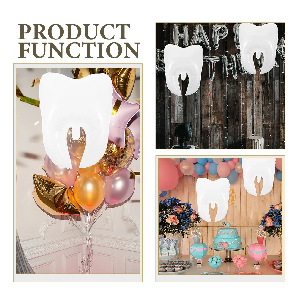 

6 Pcs Balloons Cute Tooth Decor Festival Party Decorations PE First Large