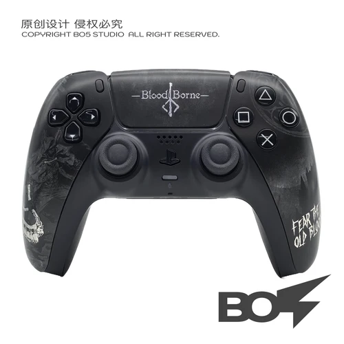 Imagen 2 del producto Cubierta de placa frontal de carcasa de controlador PS5 con estampado de lámina en sangre con panel táctil para controlador PS5, reemplazo para BDM-010 a 050