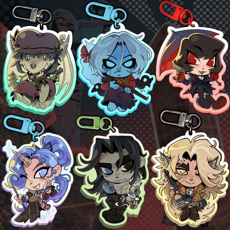 Llavero de acrílico Deadlock - Ivy, Vindicta, Mina, Celeste, Victor, Silver Charms - Merchandising del juego Valve - Llavero estilo anime lindo - Regalo para gamers