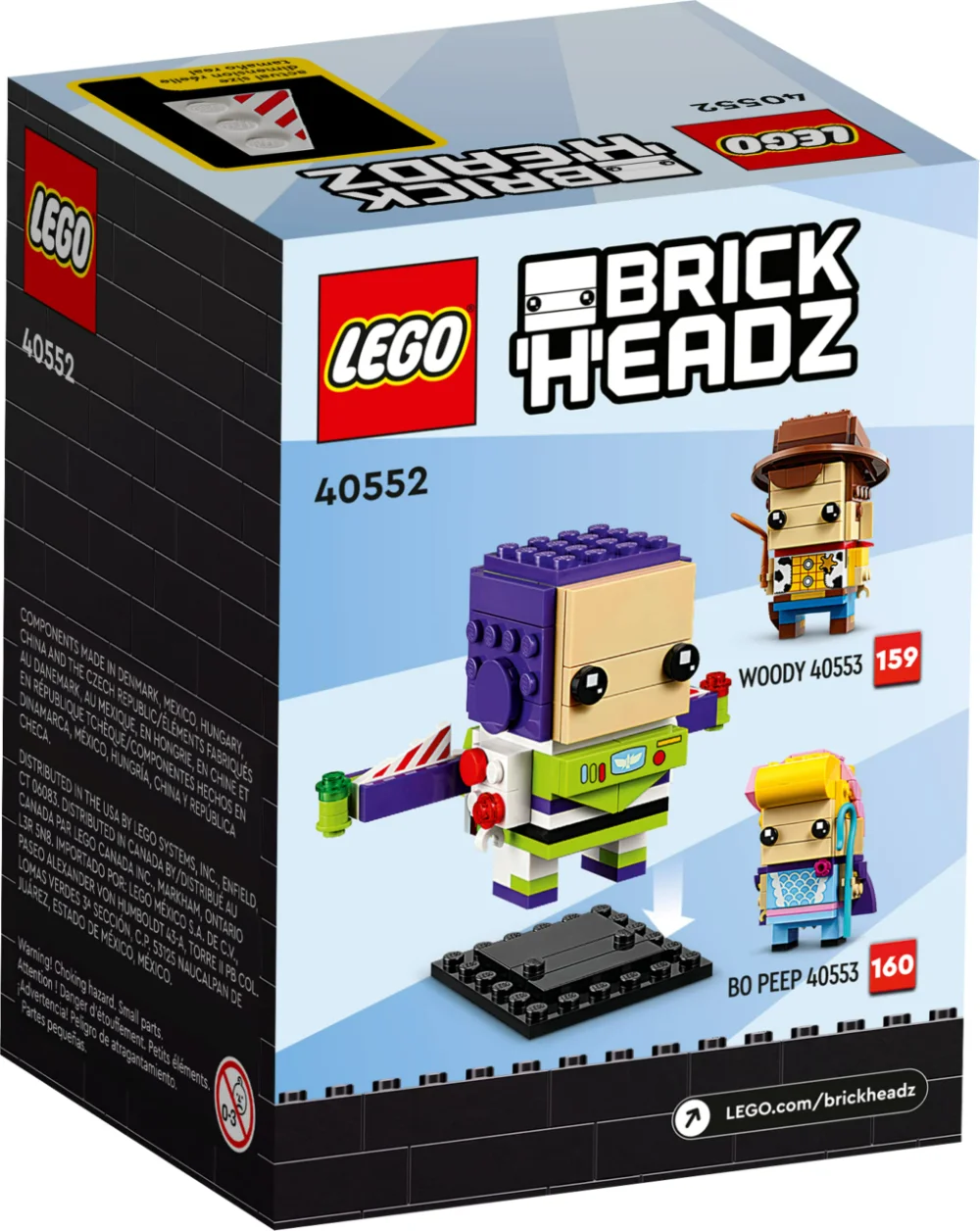 LEGO BrickHeadz 40552 Kultowy Disney i Pixar Buzz Astral dla dzieci Prezent urodzinowy na Dzień Dziecka 114 sztuk