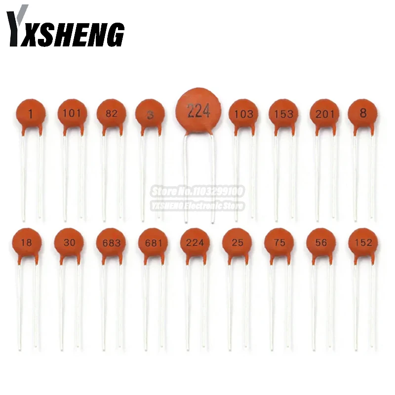 100PCS Ceramic Capacitor 50V 1pF ~ 100nF 0.1uF 104 4.7PF 10PF 22PF 33PF 47PF 100PF 101 220PF 10NF 330PF 470PF 1NF 103 47NF