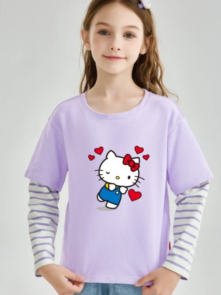 sanrio-outono-bebe-meninas-roupas-de-algodao-crianca-ola-kitty-impresso-pulover-criancas-falso-2-pecas-listra-manga-longa-camisetas-topo