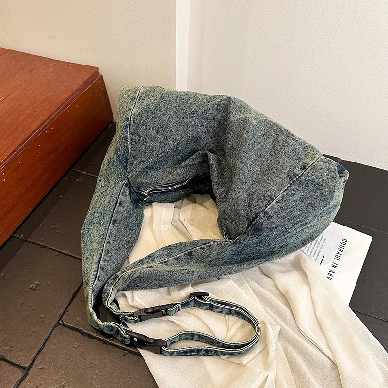 الدنيم بلون سستة الخياطة عادية حمل 2025 شتاء جديد تنوعا حقائب التنقل اليومي عادية بسيطة حقائب كتف باردة #2