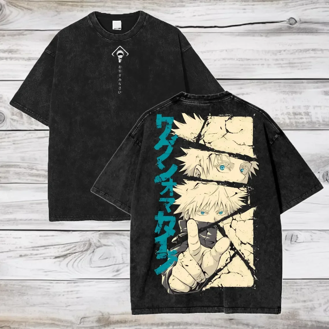 25 mode chaude coton lavé T-shirt Gojo Satoru Jujutsu Kaisen T-shirt hommes femmes vêtements à manches courtes surdimensionné T-shirt Streetwear