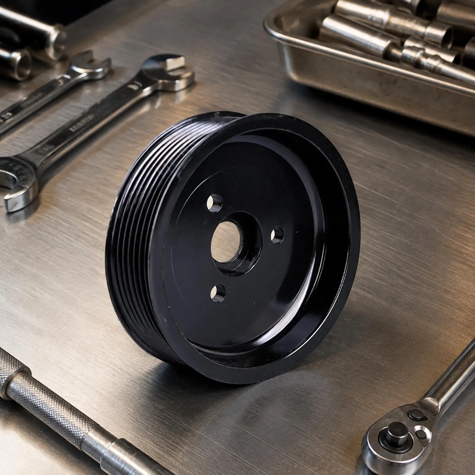 Car Engine Belt Pulley Power Steering Pump Pulley ABS Material Multi Groove Round Shape for Vehicle Maintenance 2003 2018 SUV