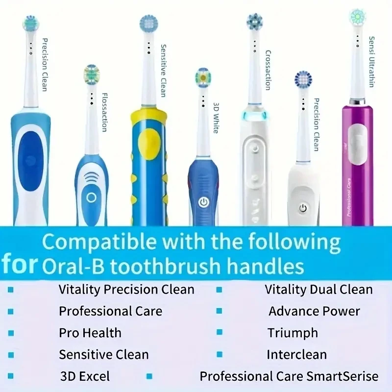 Replacement Toothbrush Heads Compatible with Oral-B, 4/8/12pcs  Electric Toothbrush Heads Brush Heads for Oral B Replacement Hea image 2