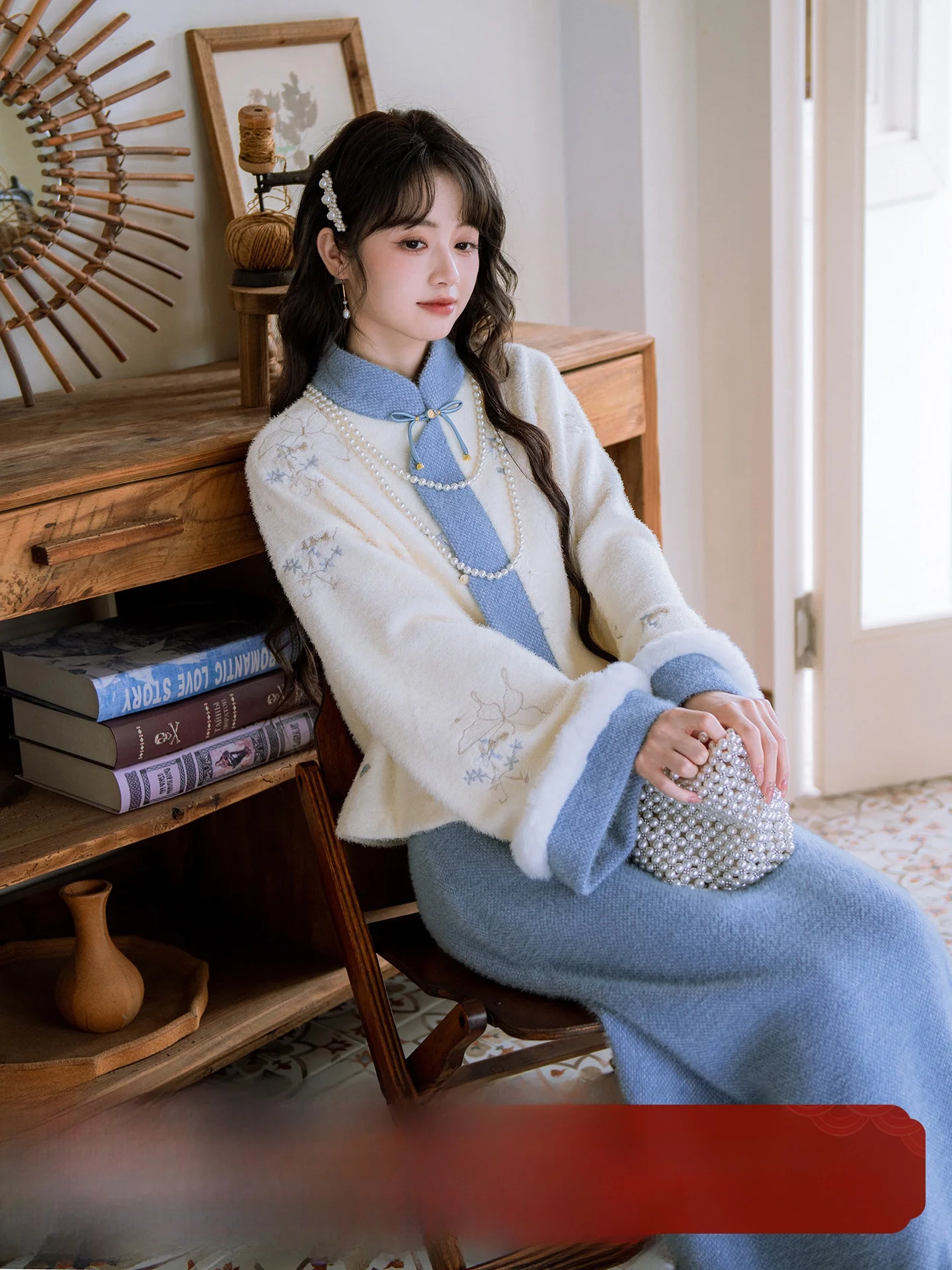 

Nanfeng Valley Flower Embroidery Fce Lined Jaet Chinese Sle Stand Collar Long Sve Women's Outerwear