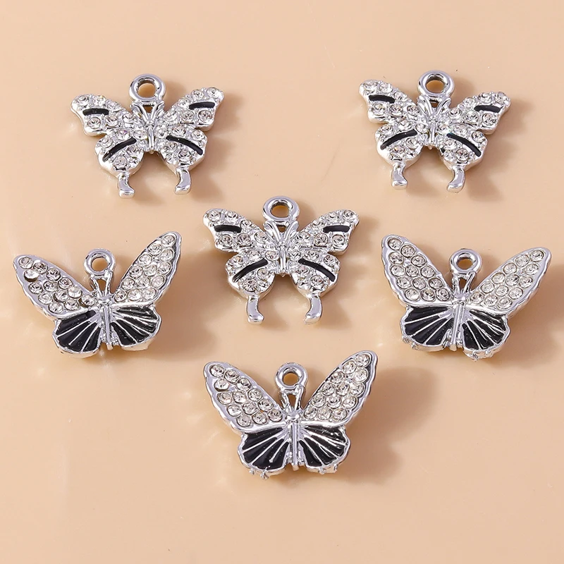 

20pcs Fashion Crystal Metal Flying Butterfly Charms Pendants for Jewelry Making Earrings Necklaces Bracelets DIY Crafts Supplies