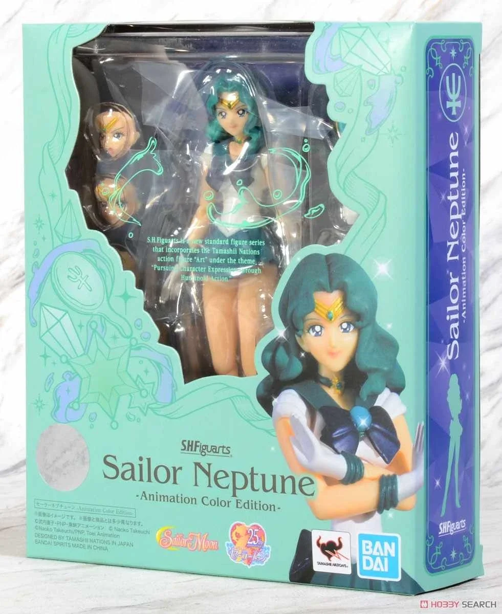 In Stock BB Bandai Sailor Moon Anime Figure SHF  Neptune Animation Color Edition Collection Model  Toys