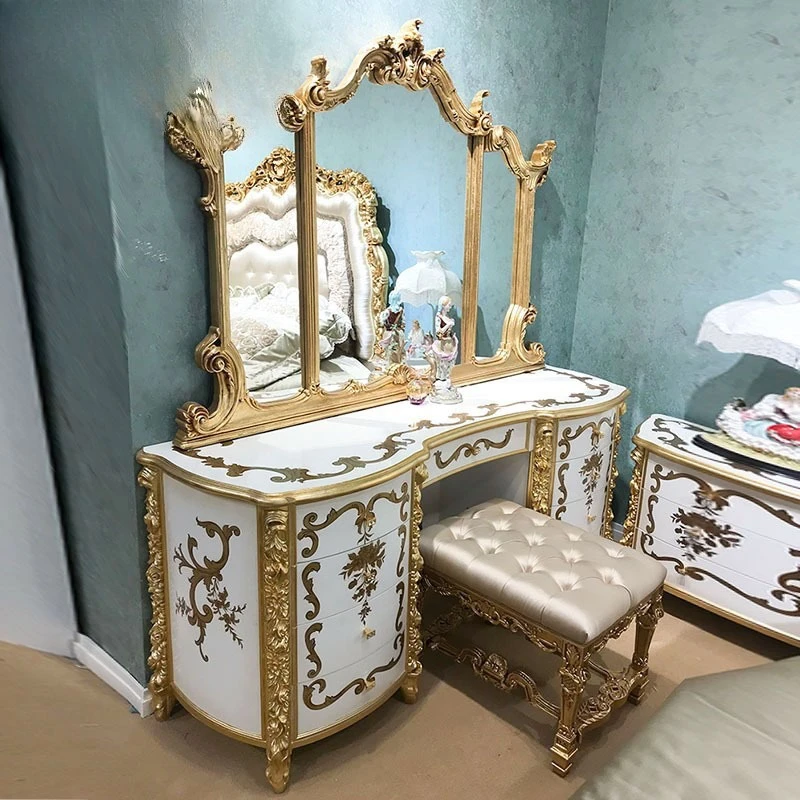 Dressing table luxury European neoclassical villa clubhouse French dressing mirror stool