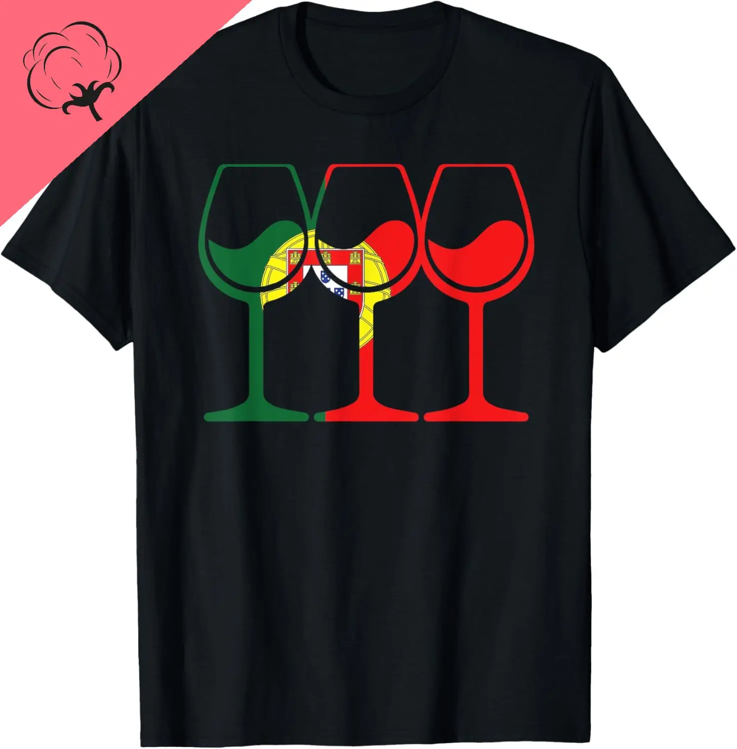Wine Glass Portugalia Wine Glass Portugal T-Shirt Streetwear Clothing Print on Demand Funny Shirt Camiseta Hombre