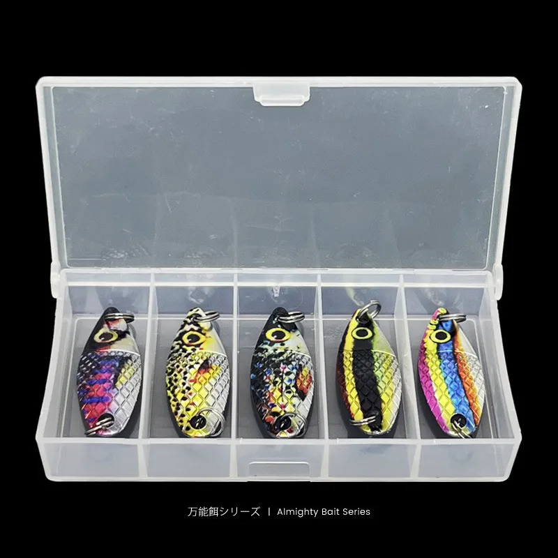 5 PCS/Set  Metal Jig Bazooka Simulated fish Scales Spoon Spinner Wobbler Bait Set with Tackle Box Kit  Pike Bass Fishing Lure