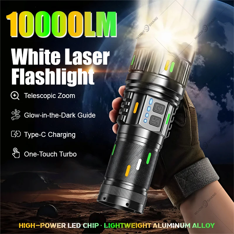 Ultra Powerful LED Flashlight Super Bright Long Range Tactical Zoom Emergency Torch Camping Lantern WIth Power Display Function