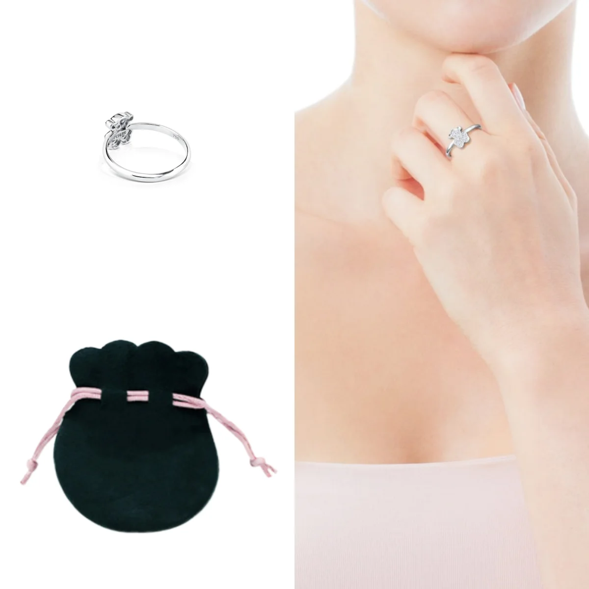 

Elegant S925 Silver Hollow Out Ring Trendy Party Decoration Accessory for Ladies