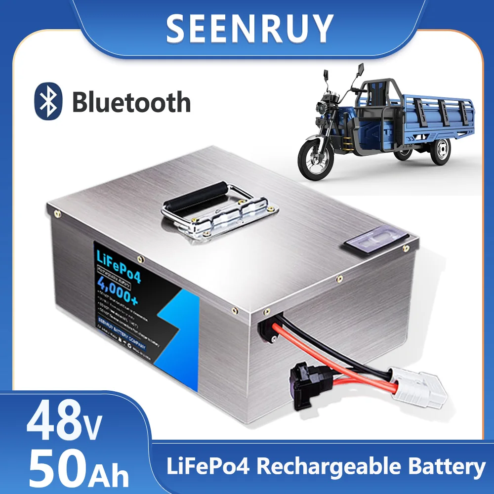 48v 50Ah Lifepo4 Battery Pack With Built-In 50A Bms For  Power Tools sightseeing car Electric Tricycles with 10A Charger