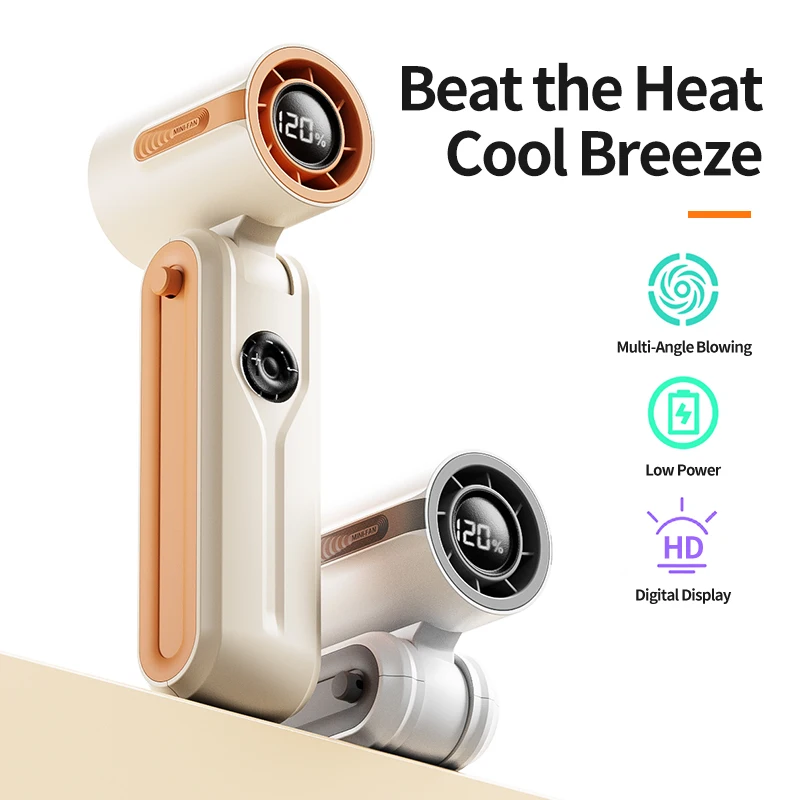 Summer essential high-power folding small fan, mini handheld USB rechargeable, strong wind long battery life portable