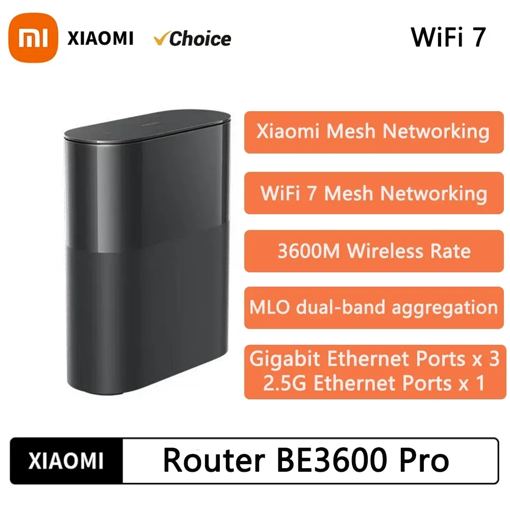 

New Xiaomi Router BE3600 Pro WiFi 7 Dual-Band Qualcomm quad-core Gaming Acceleration 3570Mbps Dual WAN LAN Mesh Network Repeater