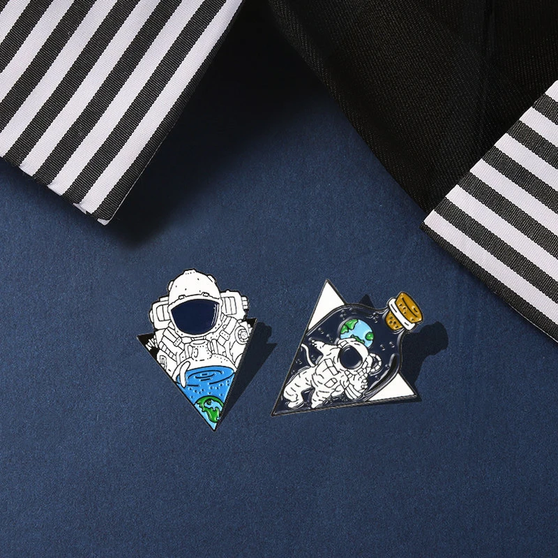 Pines Bag Clothes Lapel Pins Cosmic Space Badge for kids Jewelry Gift Space Travel Enamel  Pins Astronauts Special Edition