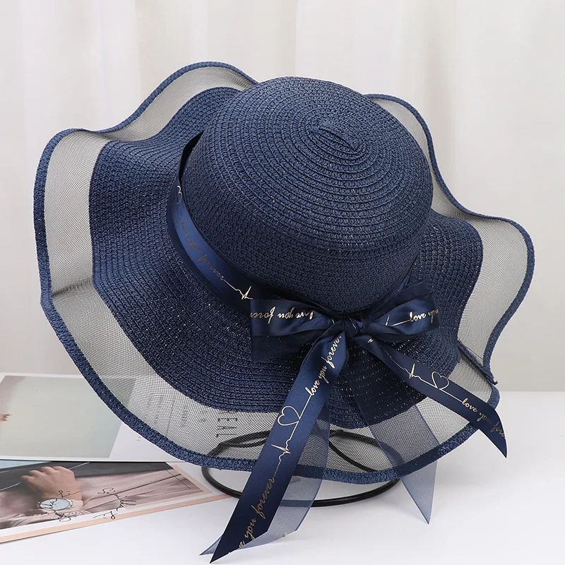 DONGYUN001 New summer floppy wide brim sun hat Women Straw hat Cap Outdoor holiday Lady beach Casual floral Panama hat
