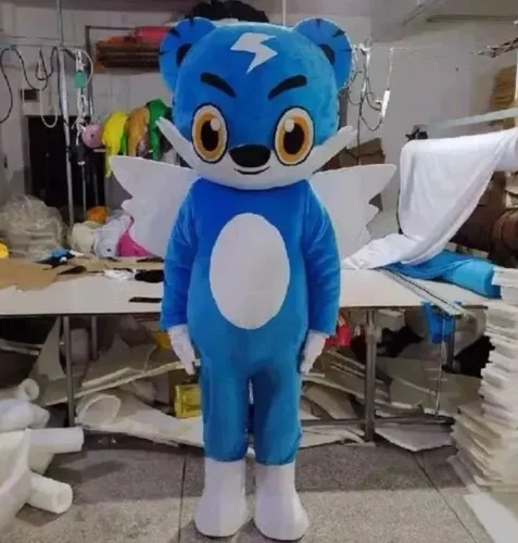 

New Adult Hot Sale LOVE Cartoon Blue Cute Tiger Mascot Costume Christmas Fancy Dress Halloween Mascot Costume Free Ship