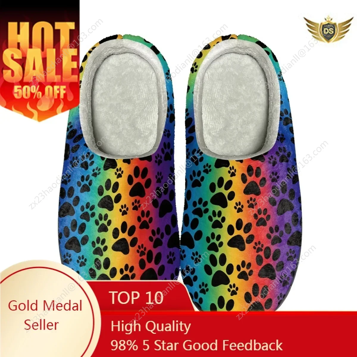 

Paw Pattern Women Home Warm Slippers Bedroom Couple Cotton Slippers Print On Demand Casual Autumn Winter Men's Comfy Footwear