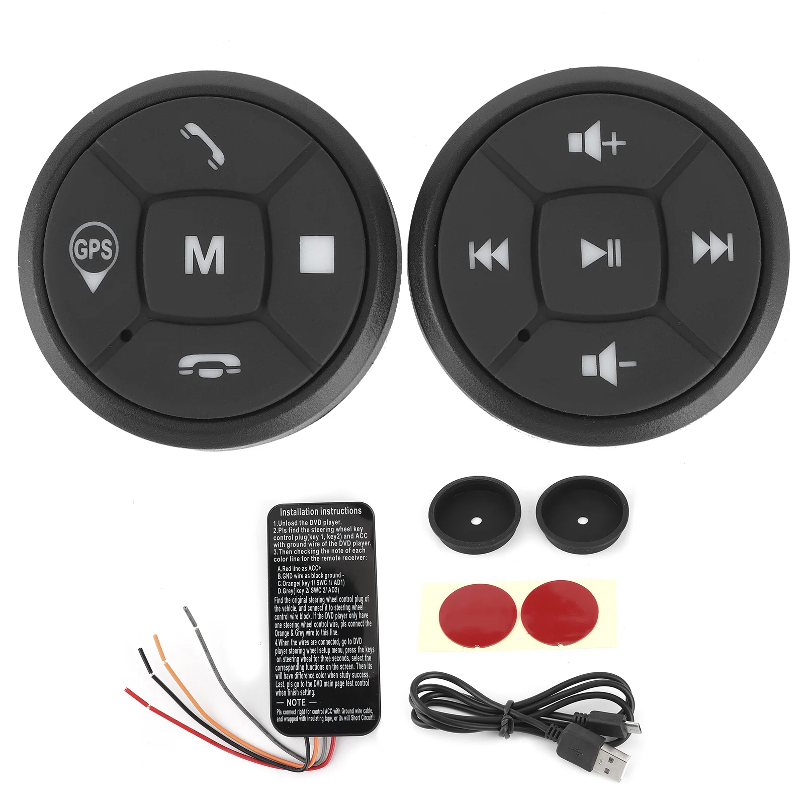 Botones de Control remoto universales, 10 teclas, controlador de volante de coche, botón de volumen, interruptor de controlador inalámbrico GPS