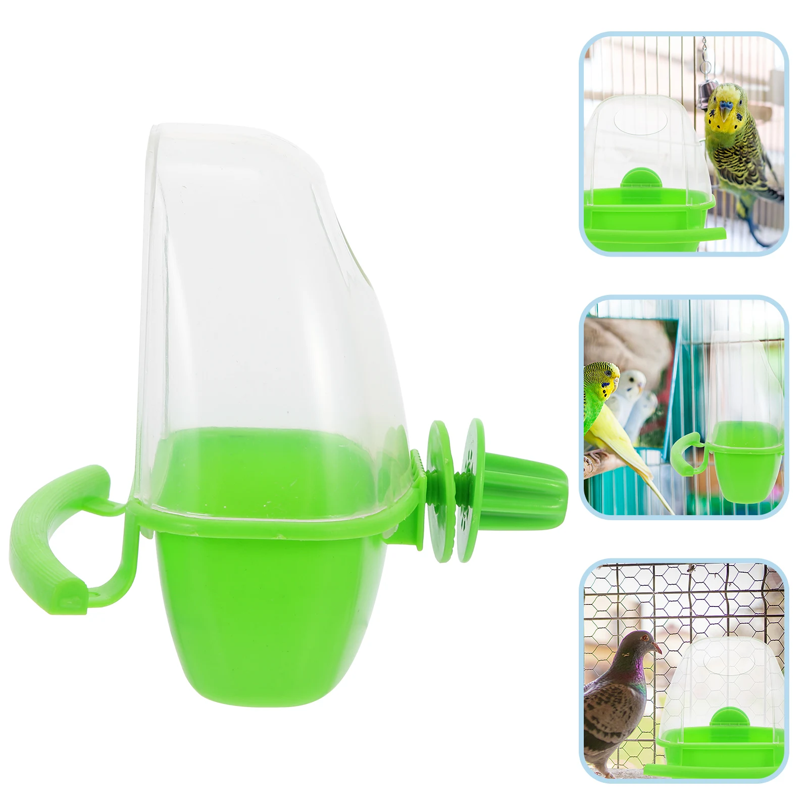 

Splash-proof Bird Food Box Feeder No Mess No-spill Automatic Small Parrot Transparent Plastic Clear