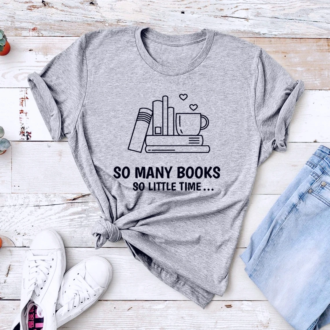 Many Books Graphic Tee Book Lover Gift Women Casual Summer Top High Qaulity Fabric Selection Breathable and Refreshing Soft Tee