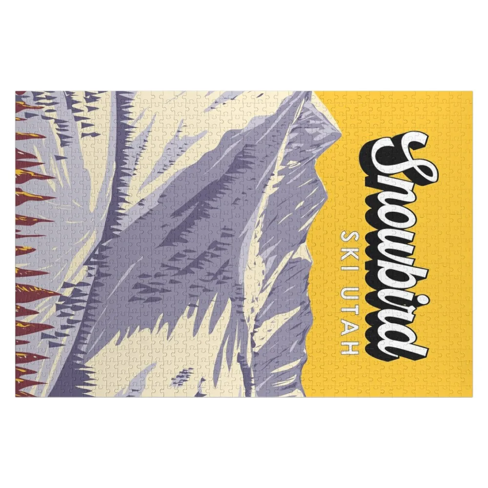 

Винтажный деревянный пазл с изображением горнолыжной площадки Snowbird, Юта, зима, персонализированный подарок с именем и фотографией, персонализированные игрушки-пазлы