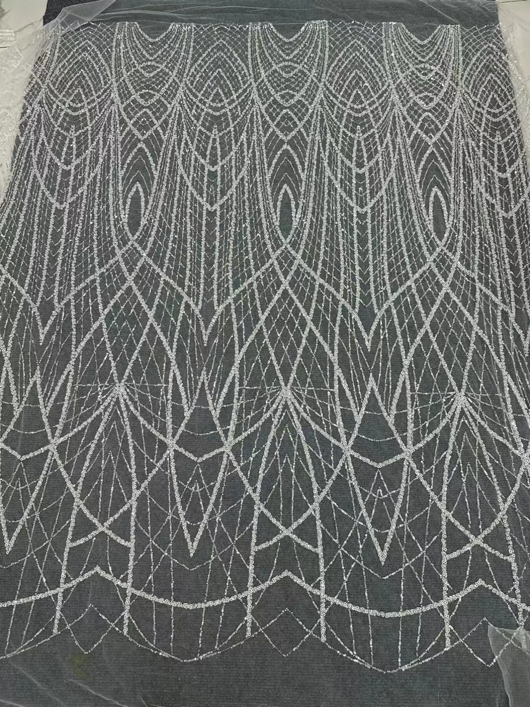 Off white Beaded Tube Lace Embroidery African Lace Fabric 2024 New High Quality Nigerian Wedding French Tulle Lace Material