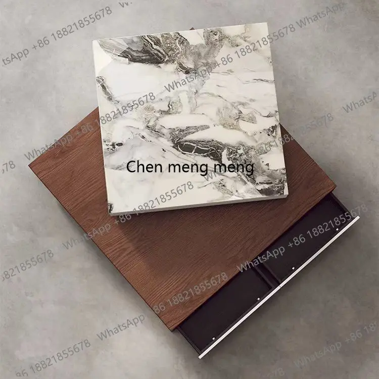 Italian minimalist rotatable square storage room model room creative high-end slate coffee table