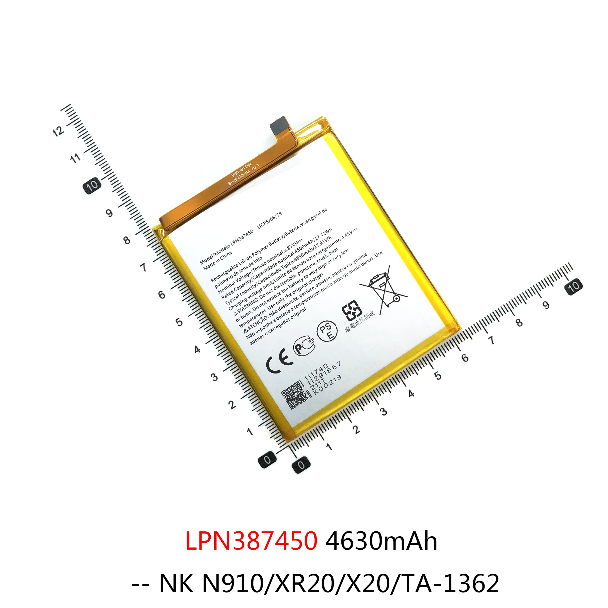 LPN387450 CN110 Phone Battery SE681 For Nokia X10 X20 Battery N910 XR20 X20 C30 Batteries polymer part