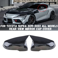 Rearview Wing Mirror Covers Caps For Toyota GR Supra 2019-2022 A90 A91 MK5 All Glossy Black / Carbon Look Mirror Case Cover