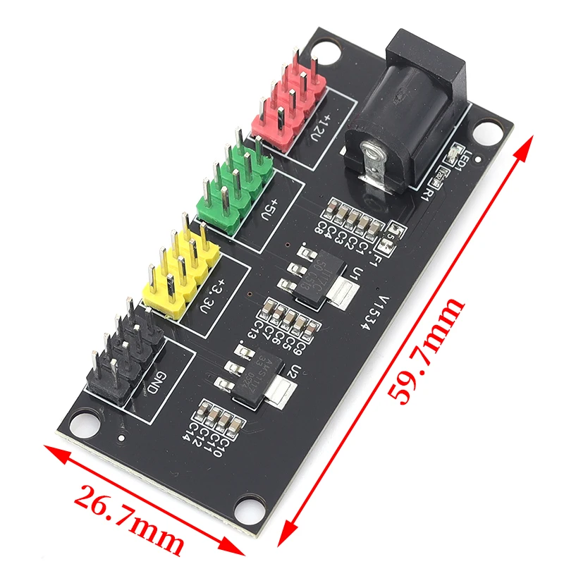 Stlxy Power module with multiple output 3.3V 5V 12V DC-DC voltage conversion board 12V input convert to 3.3V 5V 12V