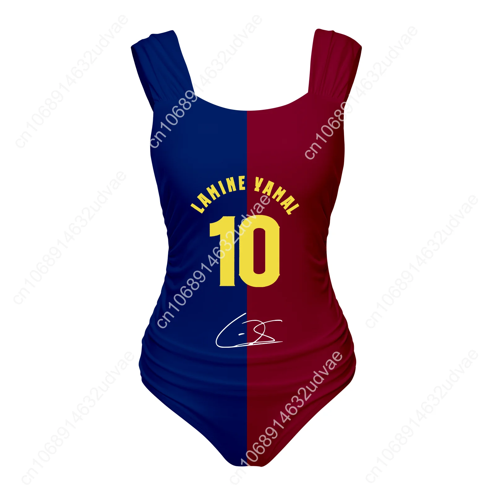 Yamal No.10 traje de baño de una pieza con tirantes anchos, trajes de baño para mujer, Bikini Sexy a medida con estrella de fútbol de España, ropa de playa personalizada