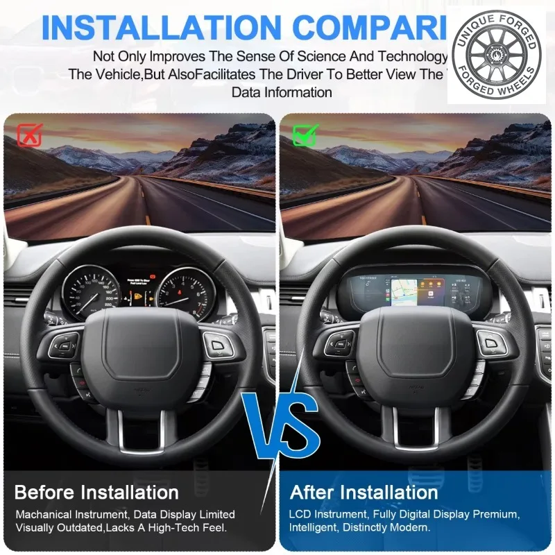 26 StyleDigital Gauge Cluster LCD Instrument Panel Dashboard Upgrade For Range Rover Evoque 2012-2019 12.3