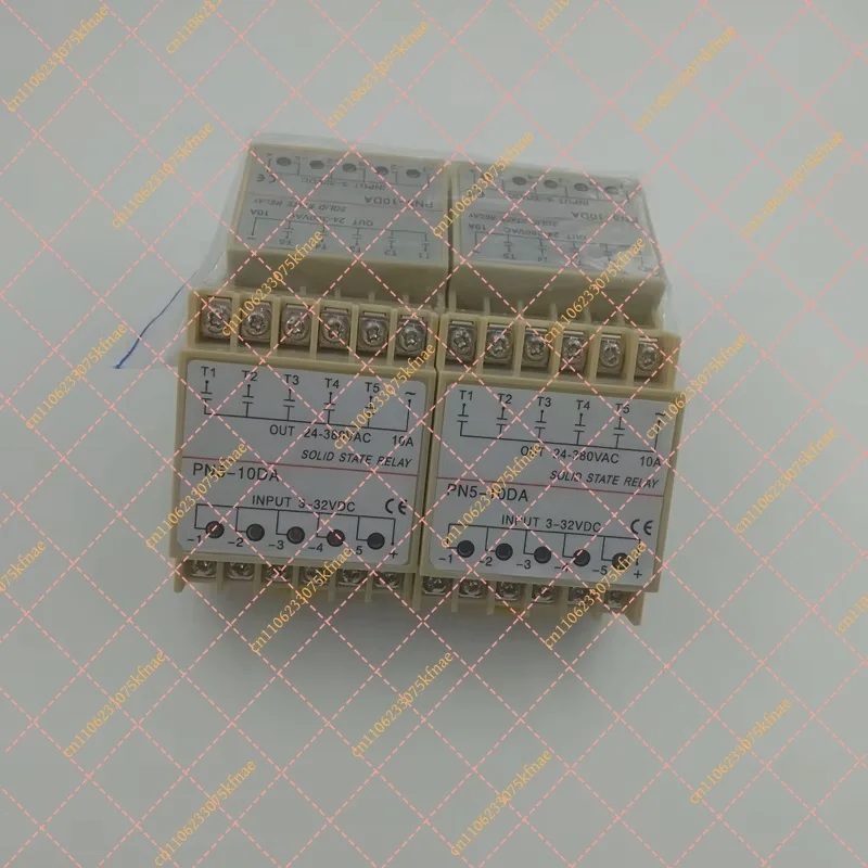 PN5-10DA 5 Groups Din Rail SSR Quintuplicate Five Input 3~32VDC Output 24~380VAC Single Phase DC Solid State Relay