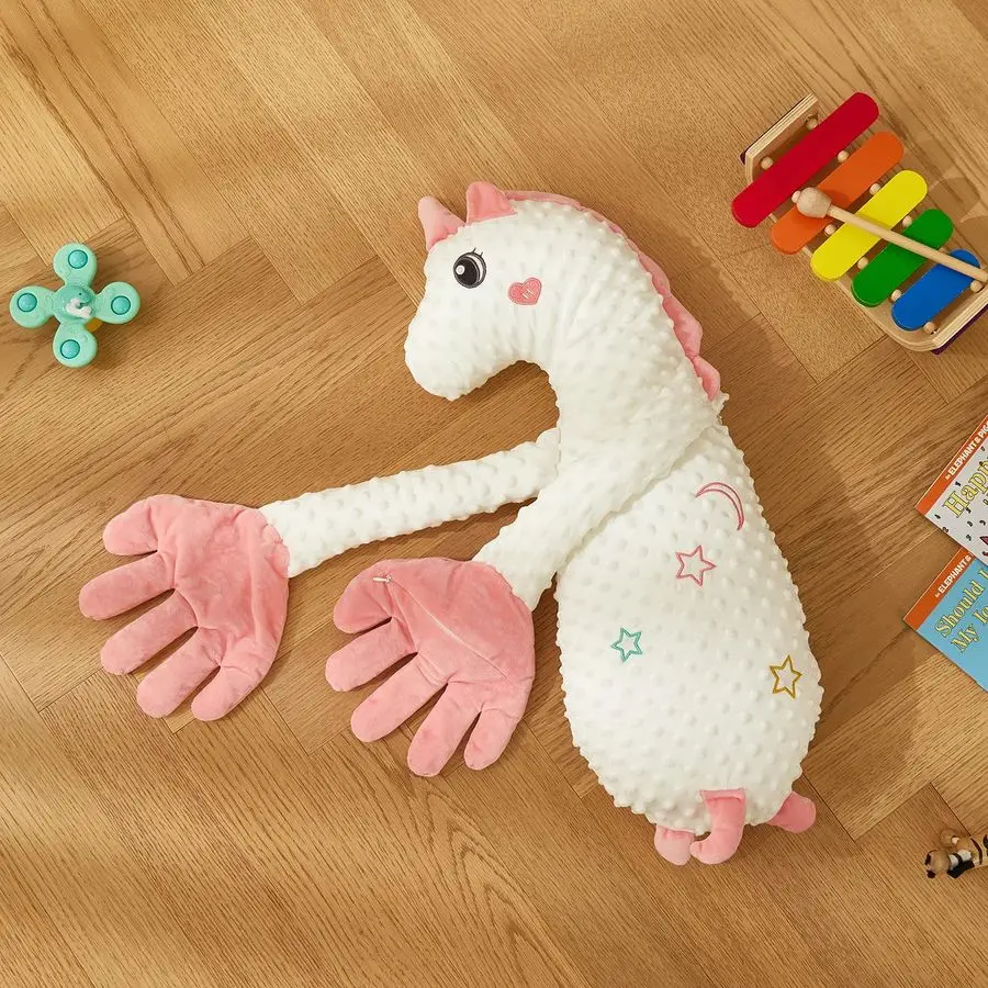 Brinquedos de chupetas, brinquedo de boneca de pelúcia animal bonito para meninas meninos, figura de unicórnio dinossauro portátil bonecas calmantes para casa e t