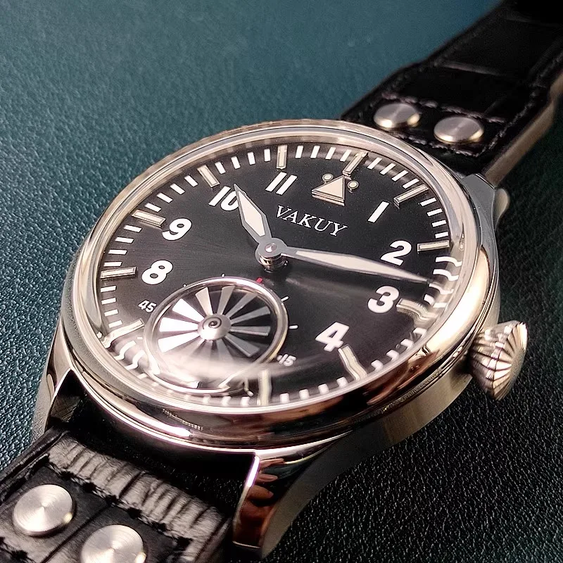 Мужские механические часы VaKuy Turbo Dafei с ручным управлением и механизмом Seagull St3621, водонепроницаемые светящиеся часы 44 мм