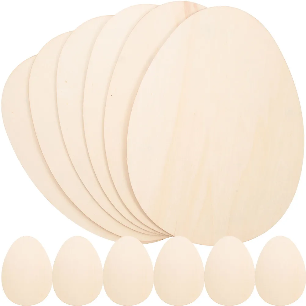 

12 шт. деревянных заготовок для пасхальных яиц, неокрашенные срезы яиц, материалы для поделок своими руками для детей, для росписи, пасхальные украшения для дома